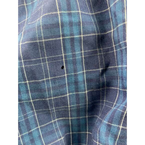 Ely Casuals Plaid Button Down Shirt Men 4XLT Blue Plaid Short Sleeve Western - Picture 8 of 9